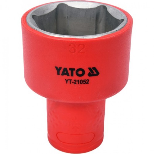Головка торцевая диэлектрическая 6-гранная YATO : квадрат 1/2", М= 32 мм, L= 60/38 мм,VDE корпус до 1000V