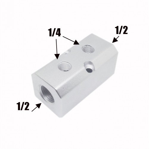 Коллектор-разветвитель 2 выхода 1/4"; 2 выхода 1/2" LA-2 SUMAKE