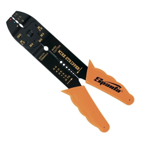 Клещи-стриппер 210мм,для снятия изоляции и обжима клемм 1,5–6,5мм². SPARTA 177505