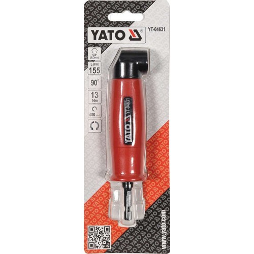 Угловой адаптер 90° с редуктором 1/4" 13 Нм YATO YT-04631