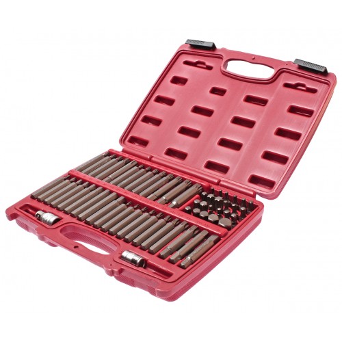 Набор бит под вороток 1/2", диаметр 10мм, TORX, HEX, SPLINE, RIBE, SQ 58ед. 3509 JTC
