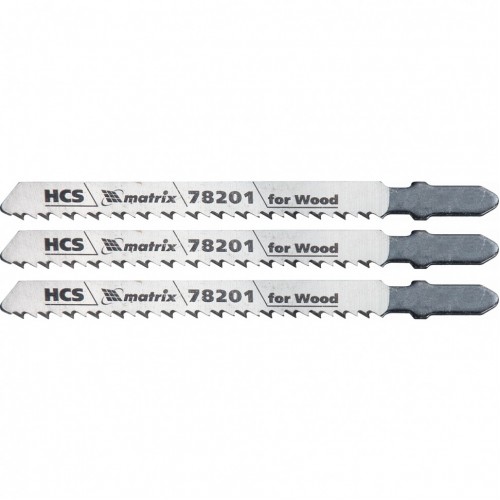 Полотна для электролобзика по дереву, 3 шт, T101B, 75 х 2,5 мм, HCS MATRIX PROFESSIONAL 78201