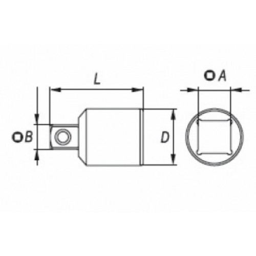 Переходник квадрат c 3/4"(f) на 1/2"(m) YATO YT-1355