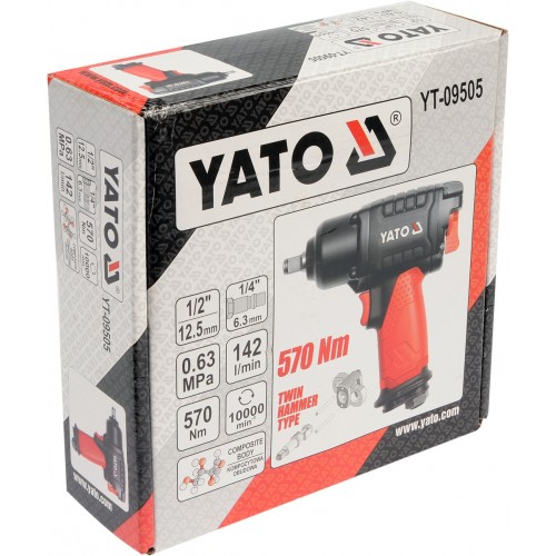 Гайковерт пневматичний 1/2" 570 Nm YATO YT-09505