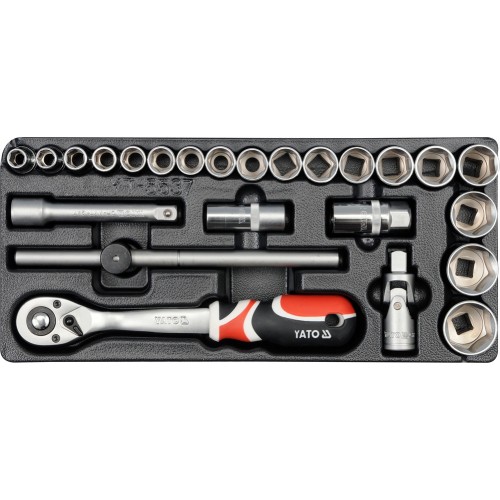 Набор инструмента 1/2" в ложементе, 24 пр. YATO YT-5537