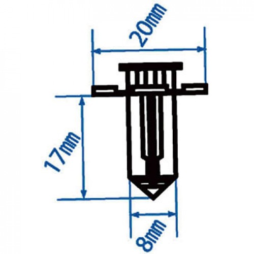 Автомобильная пластиковая клипса (крылья) ( уп 100 шт.) RD29 JTC