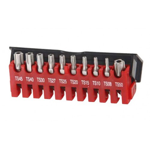 Набор насадок 1/4" TORX пятилучевые с отв. TS8-TS50 10 ед.