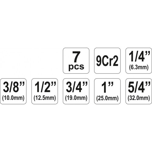 Набор клуппов трубных 6 штук, размеры: 1/4", 3/8", 1/2", 3/4", 1", 5/4".