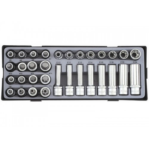 Набор головок E-тип, TORX, SPLINE 32 пр. FORCE T4322 F