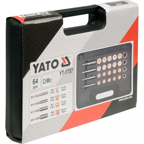 Набор для ремонта масляных пробок 64пр YATO YT-1757