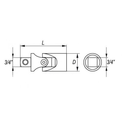 Карданный шарнир, квадрат: 3/8" YATO YT-3850