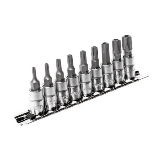 Набор головок с насадкой TORX 5-граней 1/4" 9ед.