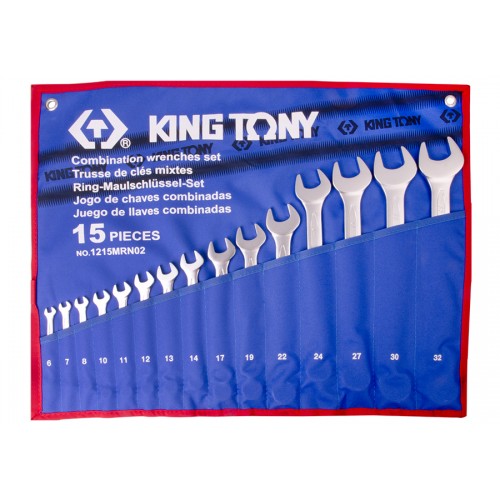Набор ключей комби 15ед. (6-32 мм) чехол из теторона KING TONY 1215MRN02