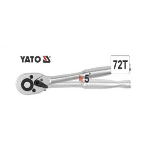 Трещотка прямая 1/4" 140мм CrV 72 зубца