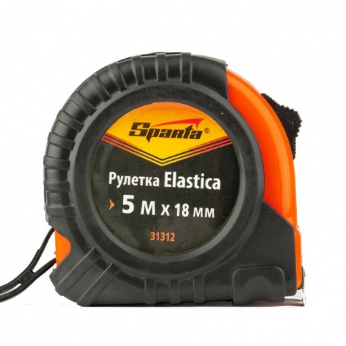 Рулетка Elastica, 5 м х 18 мм, гумовий корпус. SPARTA