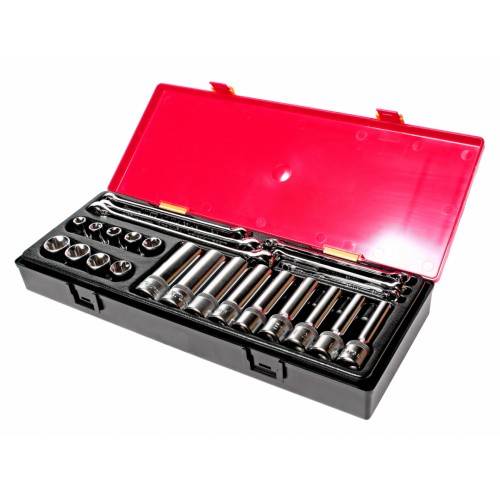 Набор инструмента TORX ключи E6-E24, головки E10-E24 1/2" 24ед