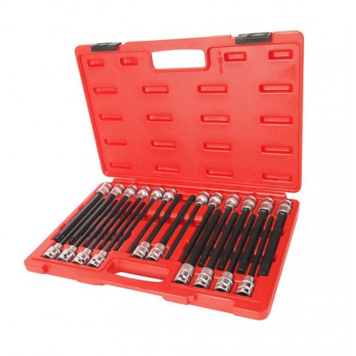Набор головок 1/2" с насадкой TORX, HEX, SPLINE, RIBE, L=200мм 22ед.