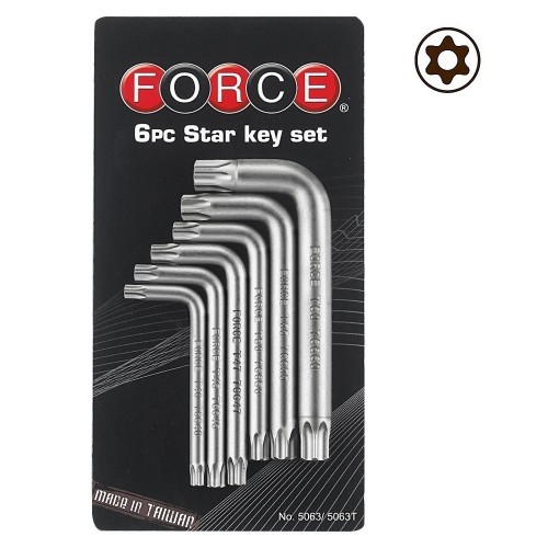 Набір кутових ключів з отвором TORX T40H-T60H 6од. FORCE 5063T F