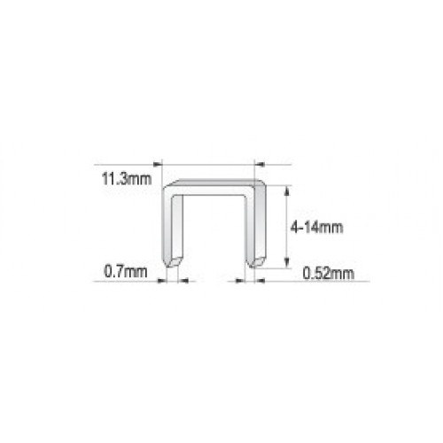Степлер предназначен для работы со скобами 0,7х4-14 мм