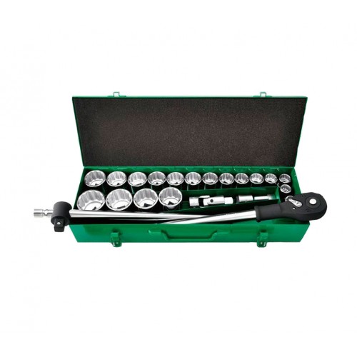 Набор инструмента дюймового 3/4" 24ед. (12-гр.) metal case TOPTUL GCAD2405