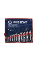 Набор укороченных комбинированных ключей 8-19мм, 12 предметов. KING TONY 1282MR