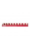 Держатель для головок (планка магнитная) 1/2" L=240 мм 10 зажимов TOPTUL PBKB2R2410