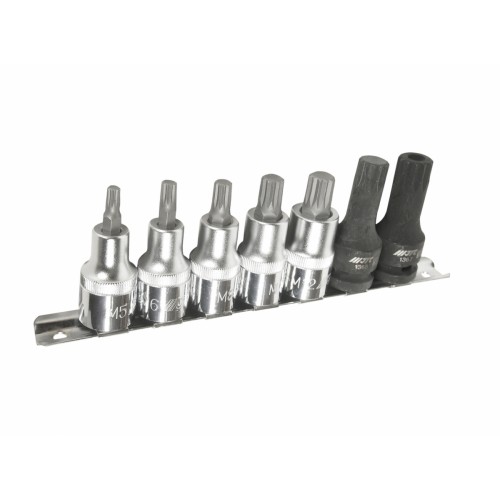 Набор головок с насадкой SPLINE 1/2" 7ед.