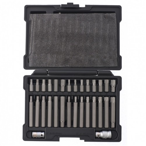 Набор бит HEX, TORX, SPLINE, хвостовик-шестигранник 1/2, CrV, 42 шт, STELS