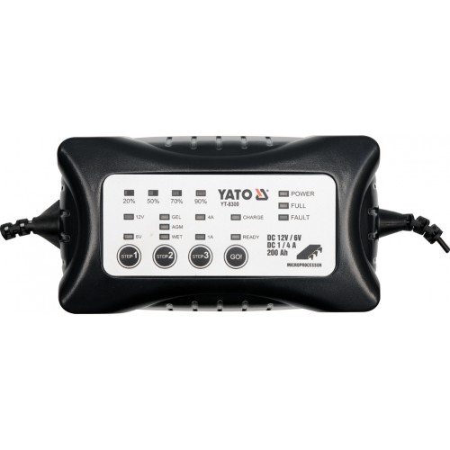 Зарядное устройство для АКБ Wet / Gel / AGM/ SLA 6/12V 1-4А 200Ah YATO YT-8300