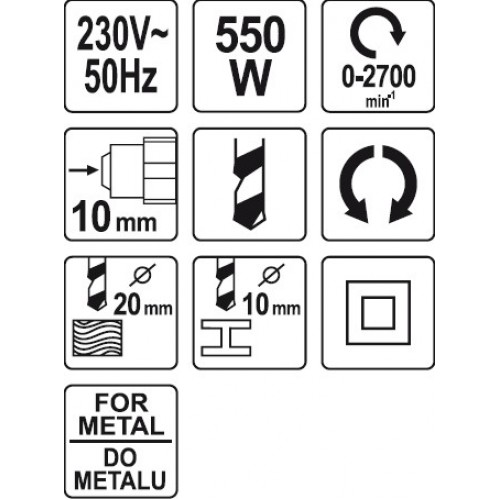 Дриль електричний 550 Вт YATO YT-82050