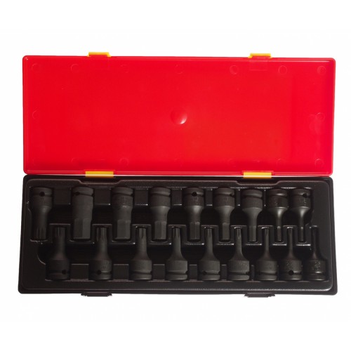 Набор головок ударных TORX, HEX, SPLINE 1/2", 60мм. 18ед