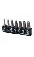 Набор бит 1/4" 7ед. (Torx: T10-T40 с отверстием) TOPTUL GAAV0703