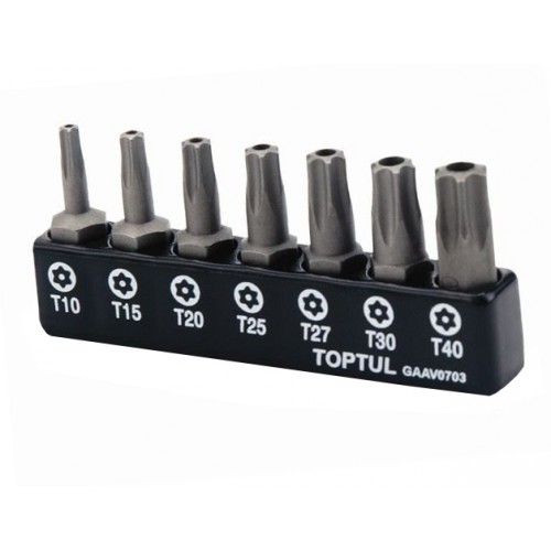 Набор бит 1/4" 7ед. (Torx: T10-T40 с отверстием) TOPTUL GAAV0703