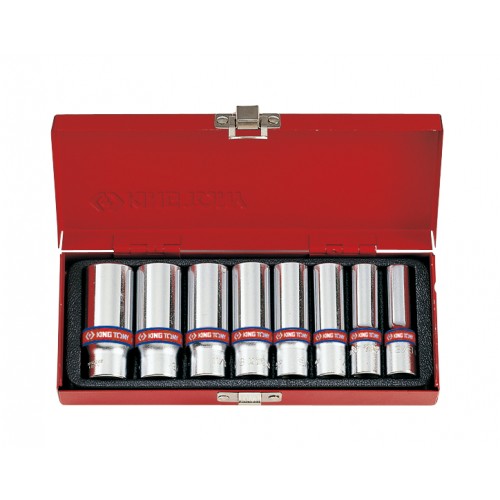 Набор головок 3/8" глуб. 6-гр. 8 пр. дюйм KING TONY 3508SR