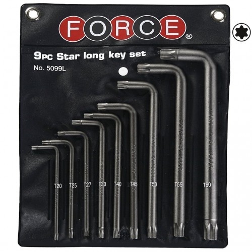 Набір кутових ключів TORX Т20-Т60 9од. довгі 5099L FORCE