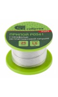 Припой с канифолью, D 1,5 мм, 25 г, POS61, на пластмассовой катушке. (ST)