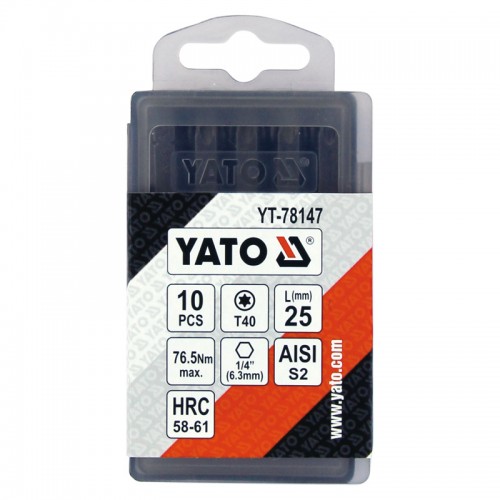 Набор бит TORX 1/4" Т10, L=25 мм 10 предметов