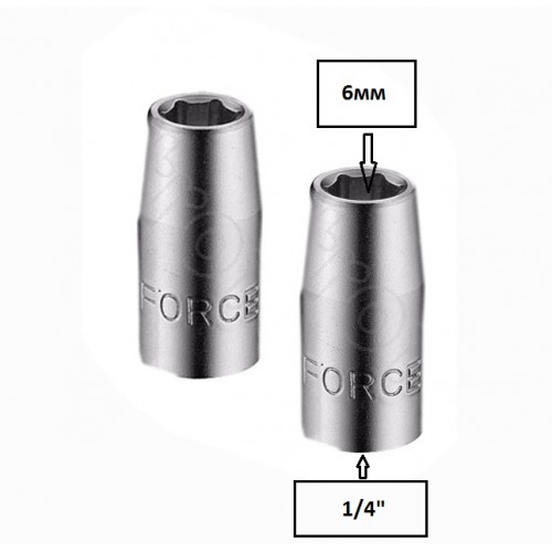 Бітоутримувач магнітний 1/4" 6мм (1/4"-1/4") L=25мм FORCE 81022M F
