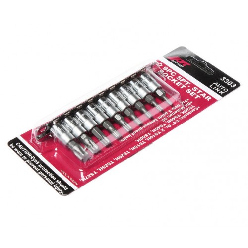 Набор головок с насадкой TORX 5-граней 1/4" 9ед.