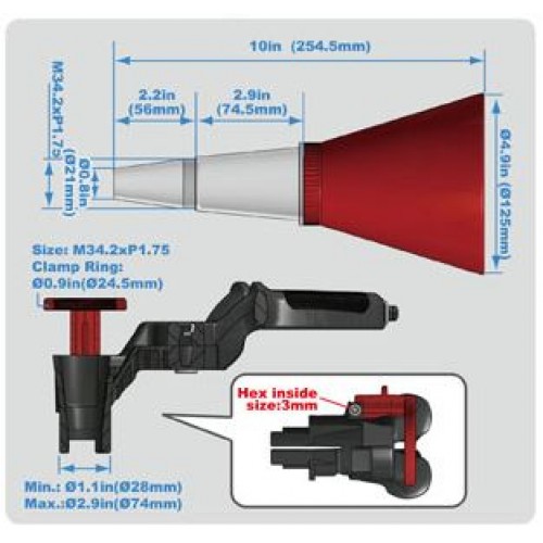 Лейка для моторного масла универсальная 2 пр. 902G23 FORCE