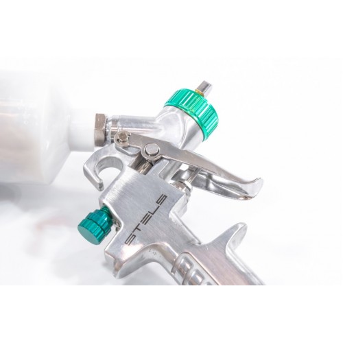 Краскораспылитель AG 810 HVLP, гравитационный, сопло 0,8 мм и 1 мм. STELS