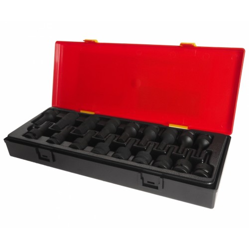 Набор головок ударных TORX, HEX, SPLINE 1/2", 60мм. 18ед