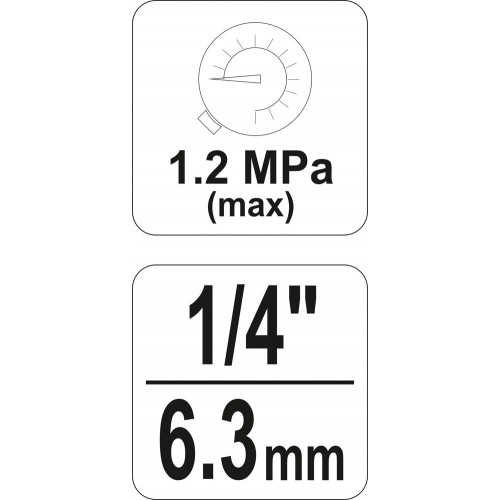 Редукционный клапан, регулятор  давления с манометром 1/4", p= 1.2 mpa