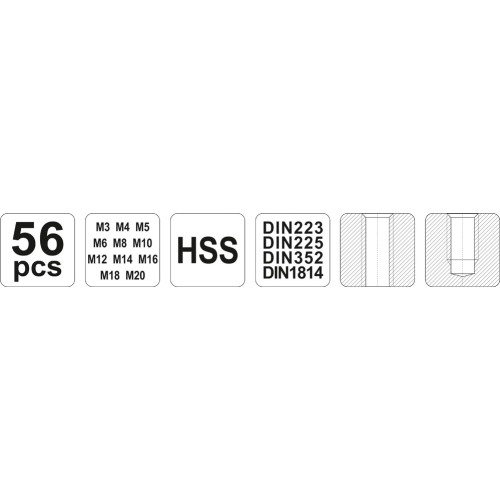 Набор метчиков и плашек 56 предмета