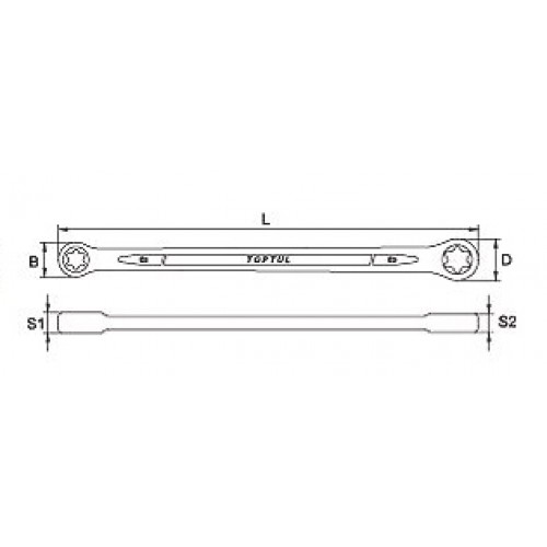 Ключи накидные прямые TORX TOPTUL AAEE0608 Series