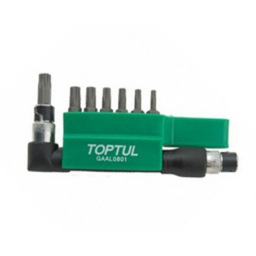 Набор бит 1/4" TORX T10H-T40H + Гобр.перех. 8ед. TOPTUL GAAL0801