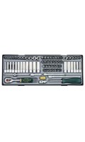 Набор инструмента метрический+дюймовый 1/4" 74 пр. FORCE T2741 F