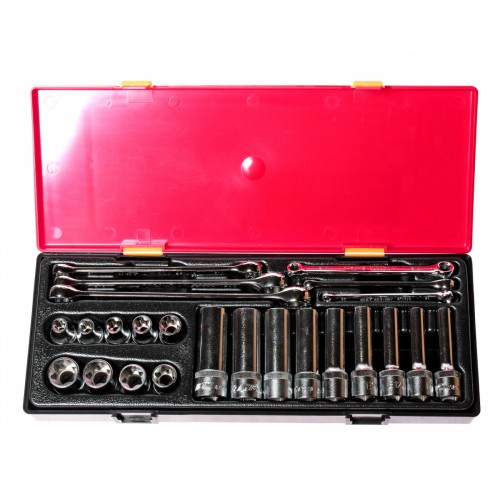 Набор инструмента TORX ключи E6-E24, головки E10-E24 1/2" 24ед