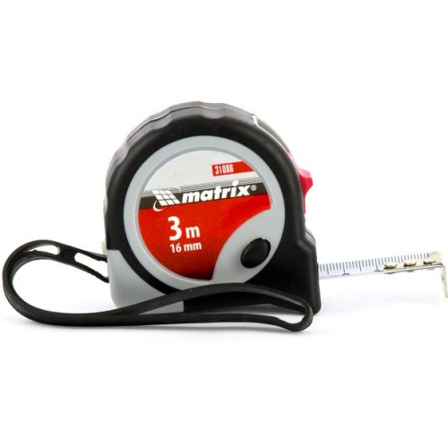 Рулетка Continuous fixation, 3 м х 16 мм, двокомпонентний корпус, плавна фіксація. MATRIX