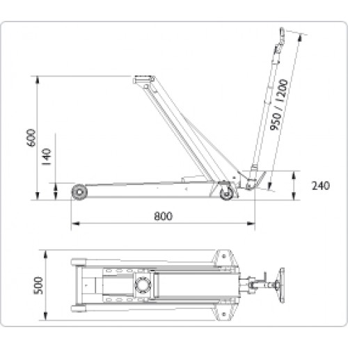 Домкрат подкатной г/п 6 тонн AC Hydraulic DK60Q